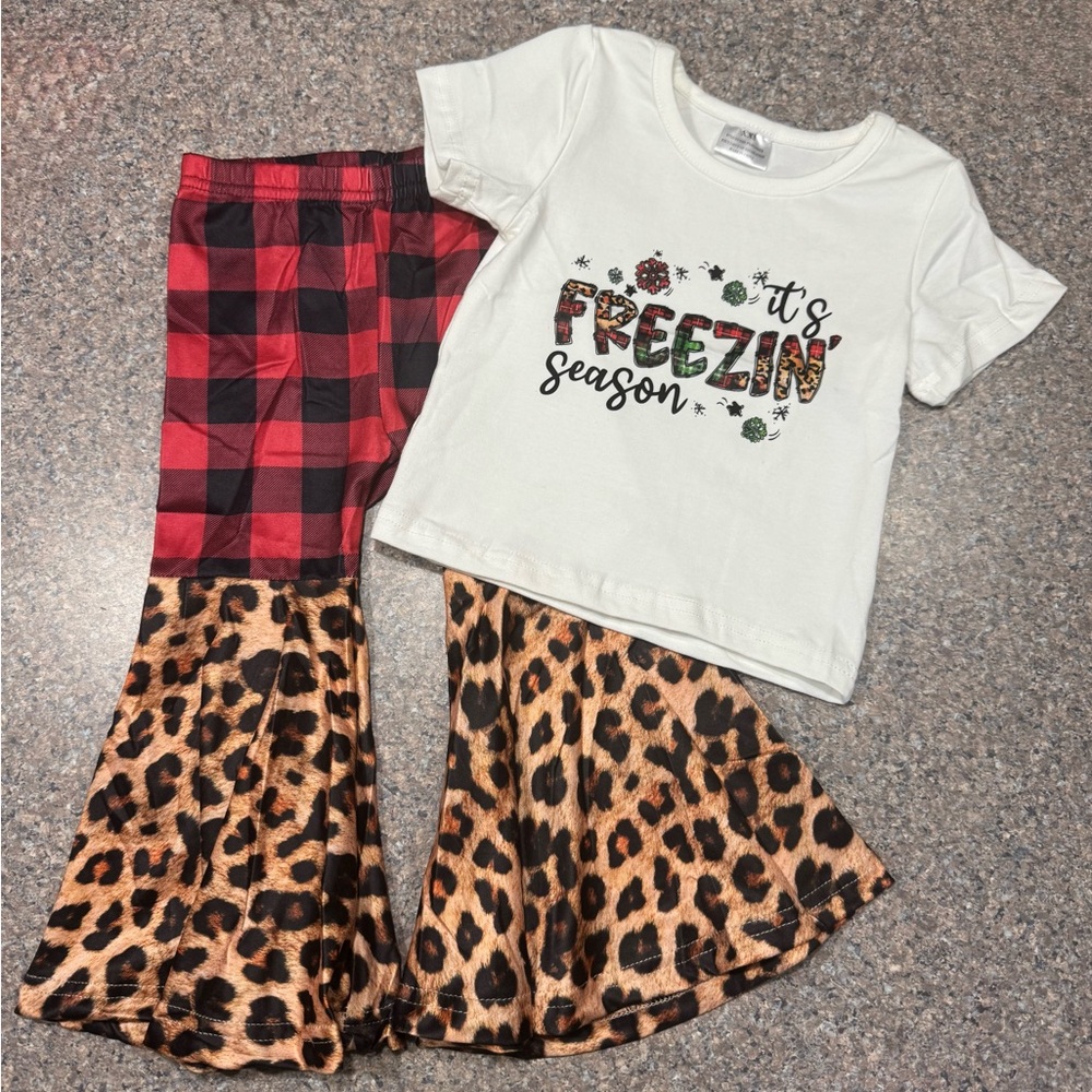 New Plaid and Leopard Print Outfit Freezin Season 4t